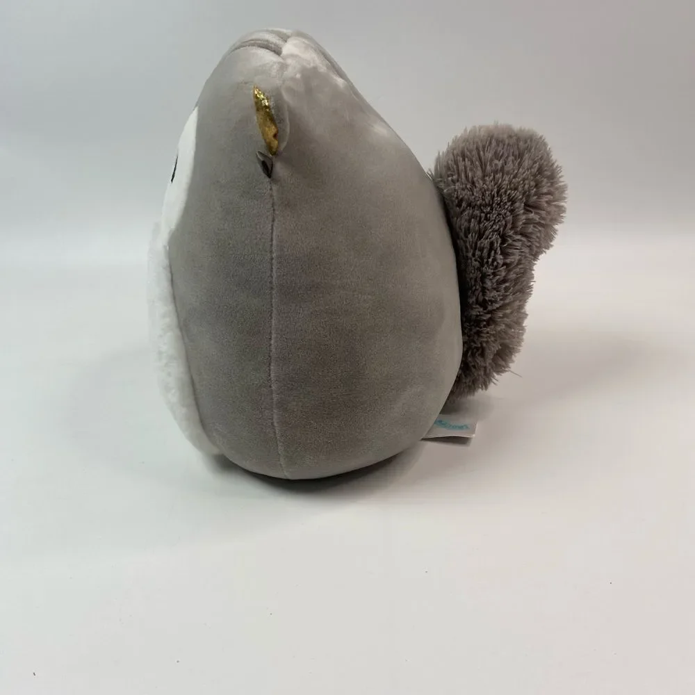 Squishmallows Squirrel Androu Plush Gray White Kellytoy Stuffed Animal 8”